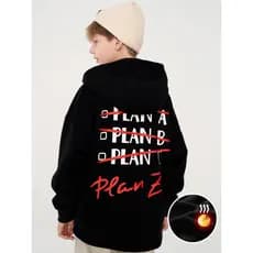 Hoo roupas infantis meninos outono inverno roupas jaqueta outono inverno de uma peça velo médio grande moletom infantil