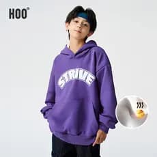 Hoo meninos com capuz forro de lã moletom outono inverno novo estilo juventude de uma peça velo topo grande menino engro