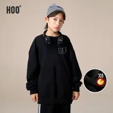 Hoo meninos forro de lã moletom inverno juventude médio grandes meninos engrossado lã de uma peça na moda bonito moda