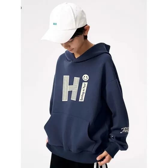 Hoo meninos moletom médio grande meninos roupas masculinas adolescentes estudantes simples All-Match roupas para meninos
