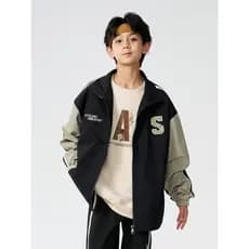 Hoo meninos jaqueta grande crianças Cardigan camisa de beisebol júnior estudantes do ensino médio jaqueta meninos ao ar