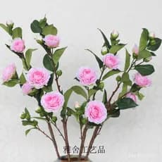 Árvore artificial de camélia e rosa-chá de alta qualidade para decoração de salas de estar e hotéis, arranjos florais, a