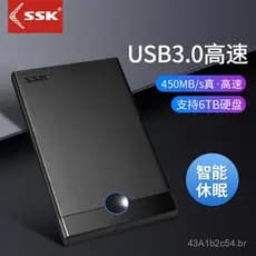SSK Biao Wang, gabinete portátil para disco rígido de 2,5 polegadas com porta serial SATA, USB3.0/TYPE-C, modelo SHE090/