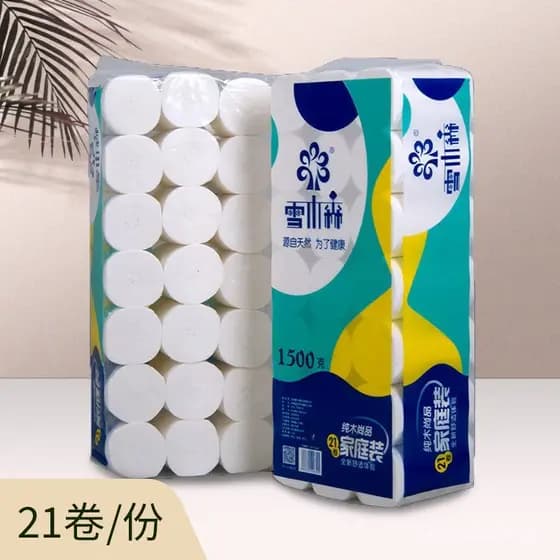 Papel higiênico de polpa de madeira XueMushen, 3 libras, 21 rolos, adequado para mães e bebês, para uso em banheiros, ho