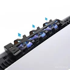 Adequado para ventilador de resfriamento do console de jogos PS5, ventilador de resfriamento com luz azul traseira para