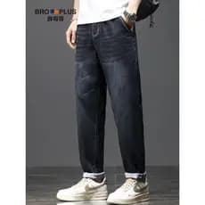 Fat Brother Jeans masculino 2026 primavera novo estilo pés pequenos masculino tamanho grande gordura estiramento mais go