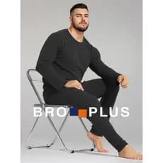 Conjunto de roupa íntima térmica Fat Brother masculino plus size plus size 2025 novo estilo roupas de inverno cara gordo