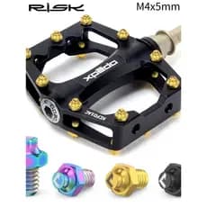 RISK Mountain Bike XC Off-Road pedal de liga de titânio antiderrapante prego TC4 pedal hexagonal externo anti-