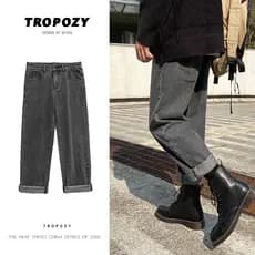 Martin botas combinando com o que calças masculinas preto bonito Jeans retos pernas longas jovens na moda combinando com