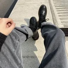 Martin botas com o que calças masculinas 2023 primavera versão coreana na moda solto preto bonito em linha reta Jane Jea