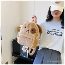 Mochila de Pelúcia para Cachorrinhos 2024, Linda e Macia, Bolsa de Pelúcia para Meninas, Mochila Pequena de Estudante co