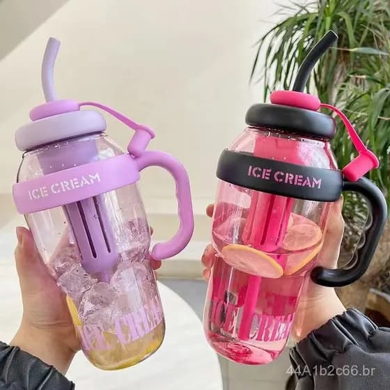 Copo de Gelo Gigante - Simples, Elegante, Copo de Água de Grande Capacidade com Filtro para Chá, Chá Floral, Copo Portát