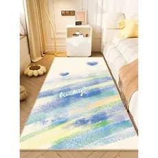 Ins estilo quarto longo cobertor de cabeceira cama mestre sob a cama frente tapete quarto das crianças rosa grosso cabec