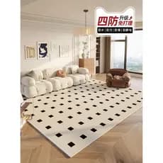 Tapete sala de estar 2026 novo estilo luz luxo Premium descartável limpável quarto tapete mesa café tapete grande área l