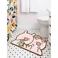Banheiro Diatom lama estofada dos desenhos animados absorvente tapete de porta do banheiro tapete em forma especial Anti