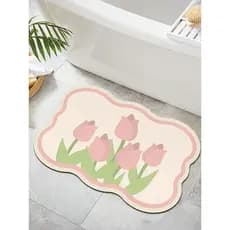 Tapete de chão para banheiro, lama de diatomáceas macia, absorve água, secagem rápida, porta de banheiro doméstico, anti