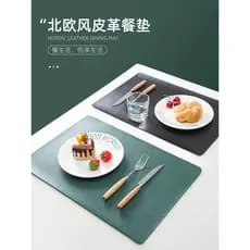 Placemats de couro luz americana luxo ocidental tapetes de mesa à prova dwaterproof água à prova de óleo tapetes de isol