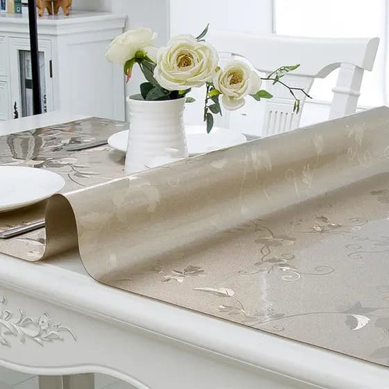 Toalha de mesa descartável à prova d'água, vidro macio, PVC, Anti-escaldante, à prova de óleo, transparente, tapete de m