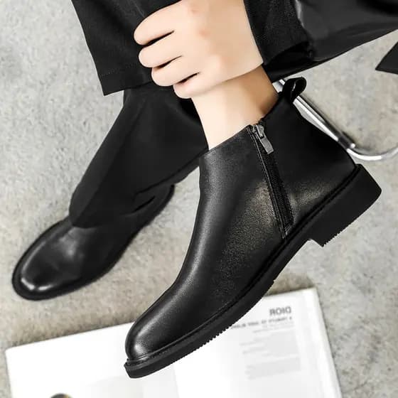 Novas botas masculinas Chelsea na moda estilo britânico Martin botas masculinas de couro genuíno de alta qualidade sapat