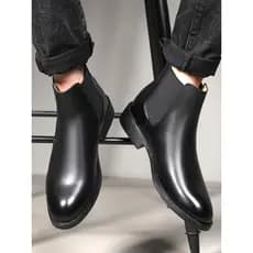Moda Chelsea botas masculinas estilo britânico negócios Casual Martin botas de couro genuíno sapatos de couro de alta qu