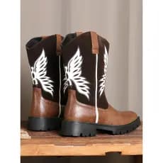 Botas de Cowboy ocidentais americanas masculinas, botas longas retrô de tamanho grande, botas Martin da moda, sola gross