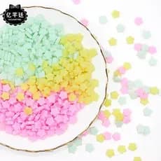 Acessórios de cola cremosa para resina de slime, decorações DIY com corações femininos, pequenas estrelas e pentagramas.
