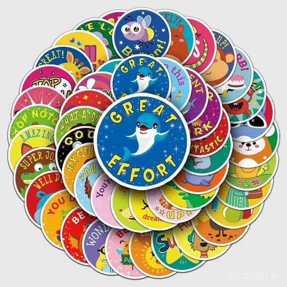 50 adesivos de recompensa infantis, fofos e personalizados, estilo coreano de desenho animado, adesivos criativos para s