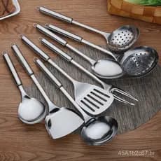Utensílios de cozinha em aço inoxidável do fabricante: espátula anti-queimadura, utensílios de cozinha, escumadeira, esp
