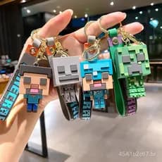 Novo Chaveiro Criativo Minecraft 3D, Chaveiro de Casal Minecraft, Pingente para Bolsa