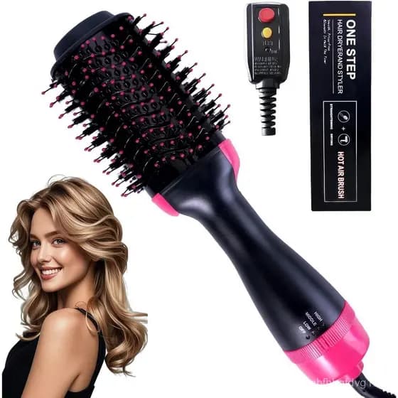 Escova Secadora de Cabelo 4 em 1 - Escova de Cerâmica Iônica de Titânio, Secador de Cabelo com Ar Quente para Penteados