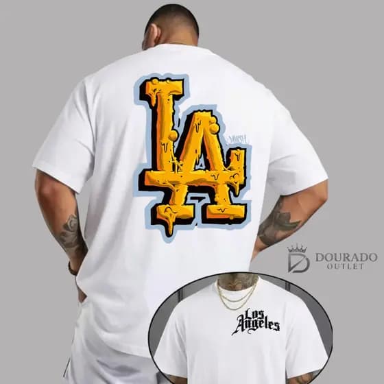 Camiseta Streetwear Los Angeles Hype Drip Art LA Estampa Costas Hype Premium Estampa DTF