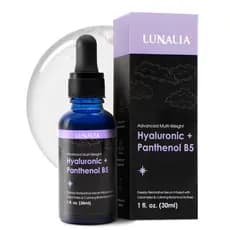 Suplemento de Saúde de Alta Qualidade LUNALIA Advanced Multi-Weight Sérum de Ácido Hialurônico com Pantenol B5 - Sérum F