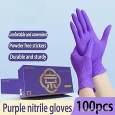 Luvas Descartáveis de Nitrila, 50/100 unidades de Luvas Descartáveis para Limpeza, Luvas Impermeáveis para Limpeza de Co