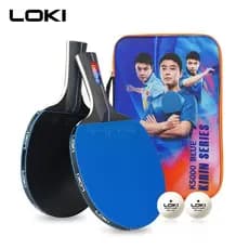 Original Loki K5000 Ping Pong Bats ITTF Aprovado Raquetes De Tênis De Mesa Conjunto Com Borracha Azul Spnge RXTON1 Para