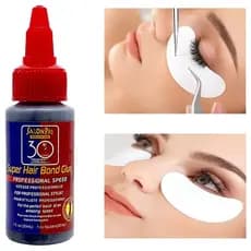 Kit 2 Cola Para Cílios Salon Pro 30g Preta Secagem Rápida Profissional Alongamento Extensão Forte Fixação
