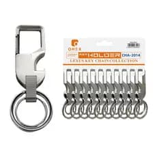 Multifunctional Men's Keychain with Bottle Opener, Durable Metal Chaveiro com dupla proteção contra roubo Abridor de Gar