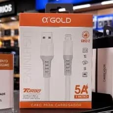Cabo Turbo USB - Lightning 5A α’GOLD – Super Rápido e Reforçado! (1 Metro)