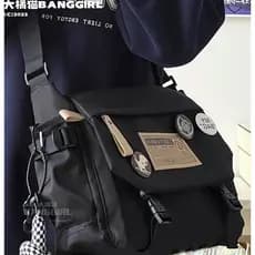 Bolsa de ombro japonesa para meninos, bolsa mensageiro de alta qualidade para rua, moda masculina de grande capacidade