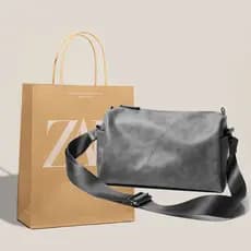 2026 Masculino Novo Estilo Moda Retro Um Ombro Pequeno Quadrado Bolsa Versão Coreana Bolsa Masculina Cilíndrica Casual T