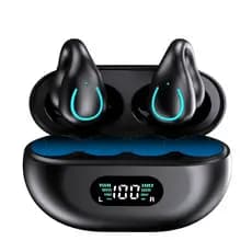 Fone Ouvido Aberto Bluetooth 5.3, Sem Dor, HD, Redução de Ruído, LED, Resistente ao Suor, Conexão Automática