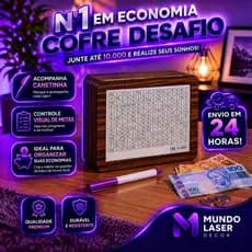 Cofre Desafio Japonês – Caixa de Madeira para Economizar Dinheiro