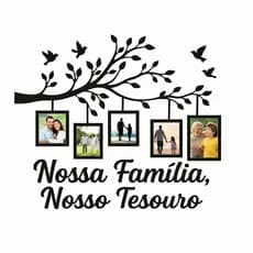 Quadro Decorativo em MDF 10x15– Árvore com Molduras para Fotos de Família