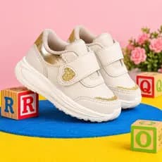 Tênis Infantil Feminino Velcro Coração Glitter Confortável Casual