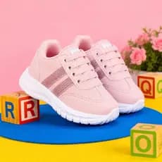 Tênis Infantil Casual Feminino Rosa com Glitter Escolar