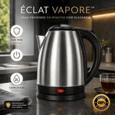 Chaleira Elétrica Inox 2 Litros 127V Aquecimento Rápido Desligamento Automático Base 360° Premium