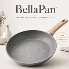 Frigideira Antiaderente BellaPan 22cm Premium | Não Gruda, Fácil de Limpar, Revestimento em Pedra