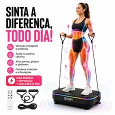 Plataforma Vibratória Elétrica Fitness Compacta Dupla Tensão Aparelhos De Academia Em Casa