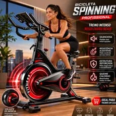 Bicicleta Ergométrica Rica Para Academia Em Casa Profissional Silenciosa Treino Em Casa Pronta Entrega