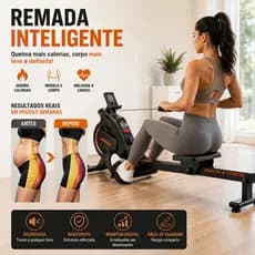 Aparelho de Remo Ergométrico Dobrável - Resistência Magnética 8 Níveis, Design Compacto
