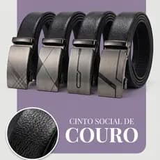 Cinto Masculino Automático Resistente Ajustável Tradicional Luxo Social designer em Couro Sintetico